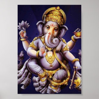 Ganesh Ganesha Hindu Indien Asiatiskt Elefanttryck Poster
