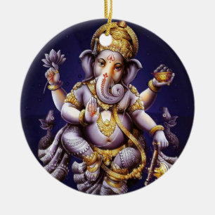 Ganesh Ganesha hinduisk Indien asiatisk Julgransprydnad Keramik