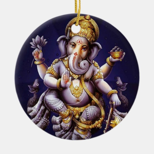 Ganesh Ganesha hinduisk Indien asiatisk Julgransprydnad Keramik (Framsidan)