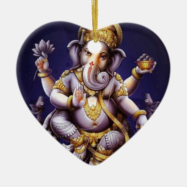 Ganesh Ganesha hinduisk Indien asiatisk Julgransprydnad Keramik (Framsidan)