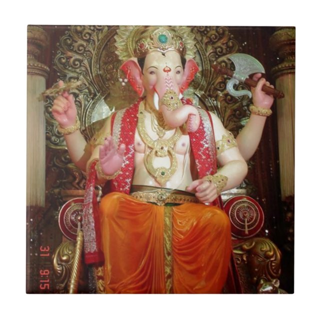 Ganesh Ganesha hinduisk Indien asiatisk Kakelplatta (Framsidan)