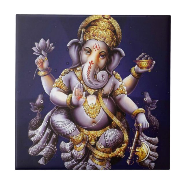 Ganesh Ganesha hinduisk Indien asiatisk Kakelplatta (Framsidan)