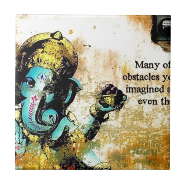 Ganesh Ganesha hinduisk Indien asiatisk Kakelplatta (Framsidan)