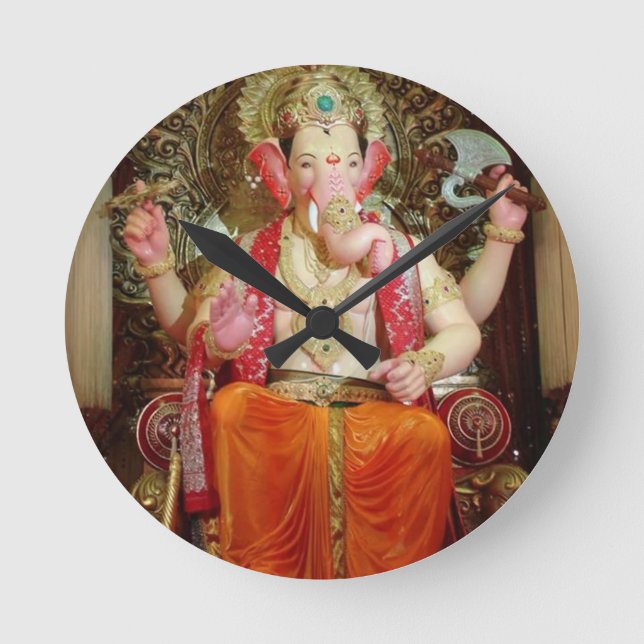 Ganesh Ganesha hinduisk Indien asiatisk Rund Klocka (Framsida)