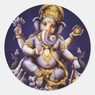 Ganesh Ganesha hinduisk Indien asiatisk Runt Klistermärke