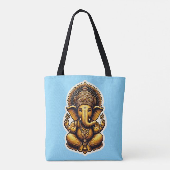 Ganesh/Ganesha Tote bag - bilder på båda sidor Tygkasse (Baksida)