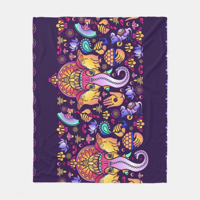 Ganesh Hindu God: Festive Seamless Fleecefilt (Framsidan)