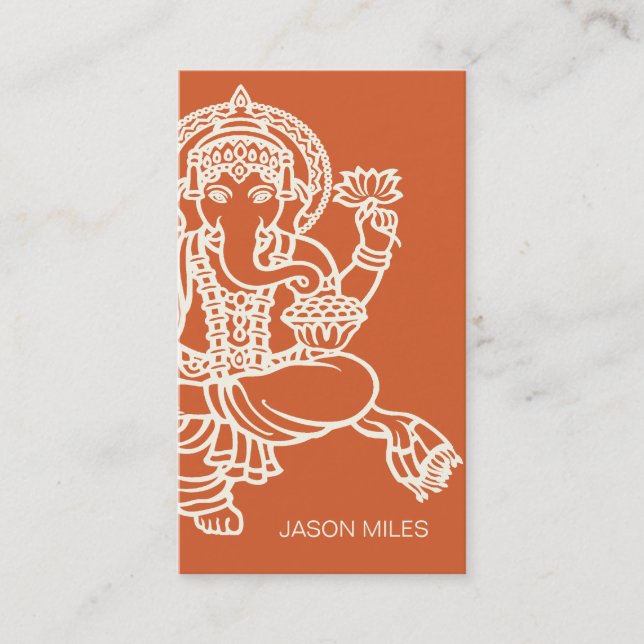Ganesh Hindu God Yoga eller Meditation Instructor Visitkort (Framsida)