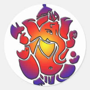 Ganesh i färger runt klistermärke