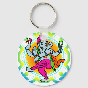 Ganesh i färgrik design för regnbåge nyckelring