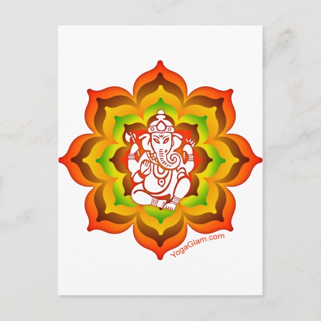 Ganesh i Lotus Vykort (Framsida)