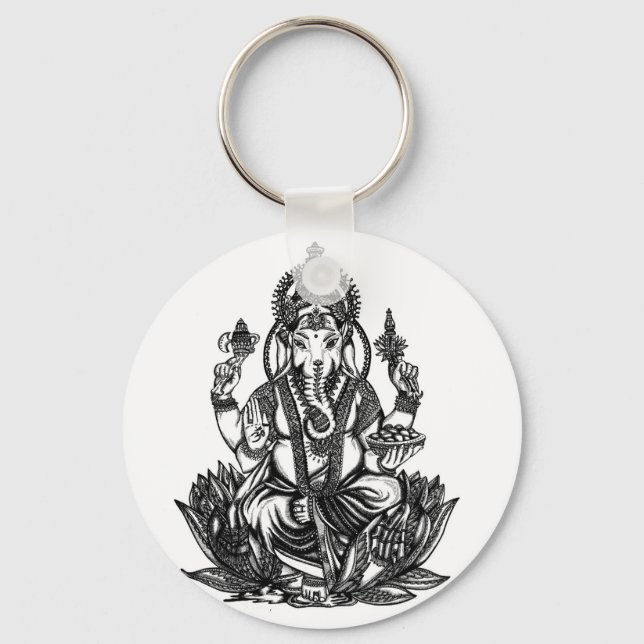 Ganesh Illustration Nyckelring (Framsida)