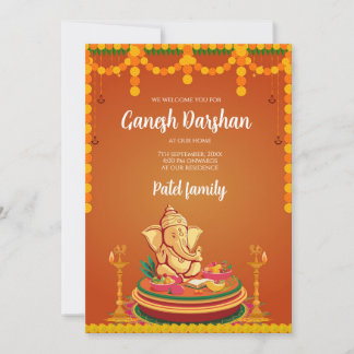 Ganesh-inbjudningar Digital Ganpati inbjudan Ganes