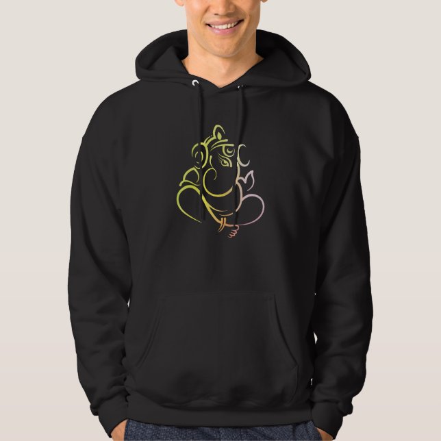 Ganesh Indian Elephant Gud Hoodie (Framsida)