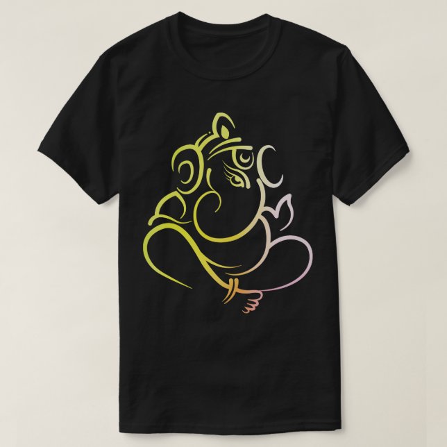 Ganesh Indian Elephant Gud T Shirt (Design framsida)