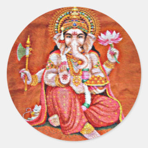 Ganesh konst runt klistermärke