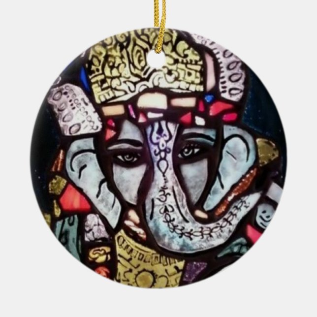 Ganesh prydnad julgransprydnad keramik (Framsidan)