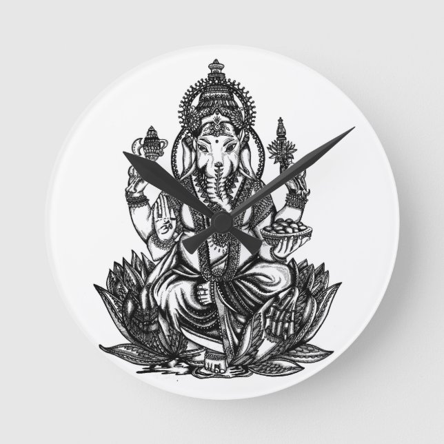 Ganesh Rund Klocka (Framsida)