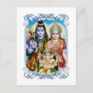 Ganesh, Shiva och Parvati, Lord Ganesha, Durga Vykort