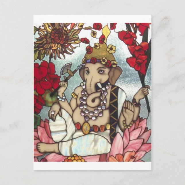 GANESH STAINED GLASS 12 FEB 2014.jpg Vykort (Framsida)