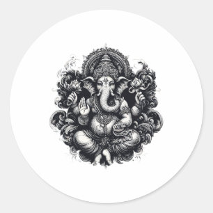Ganesh-symbol Yoga Hindu elefant-gud Ganesha Puja Runt Klistermärke