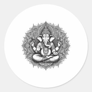 Ganesh symbol yoga hindu elefant gud Ganesha Puja Runt Klistermärke