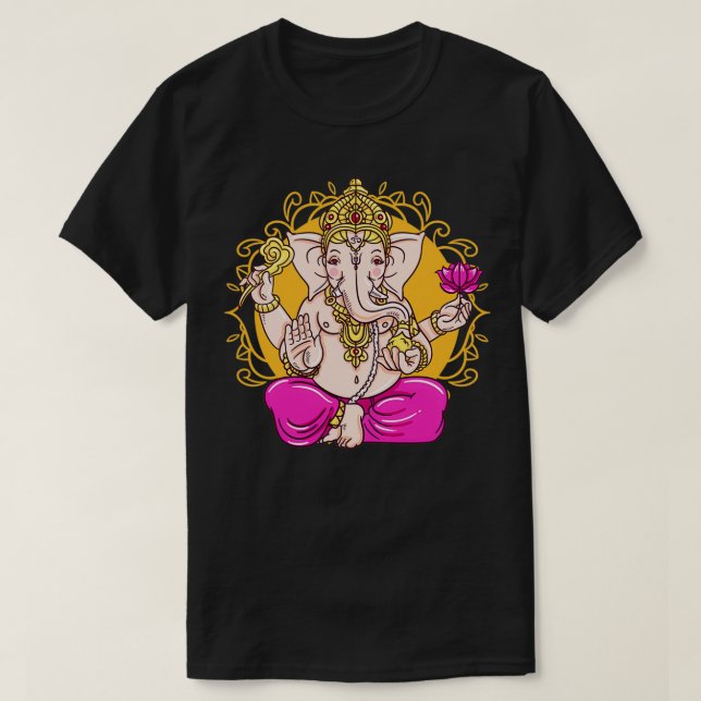 Ganesh Symbol Yoga Hindu God Ganesha Manar Women M T Shirt (Design framsida)