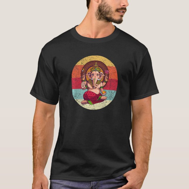 Ganesh Symbol Yoga Hindu God Manar Women Meditatio T Shirt (Framsida)