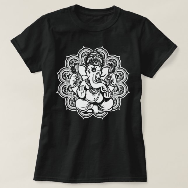 Ganesh Symbol Yoga Hindu Manar Women Meditation Kä T Shirt (Design framsida)