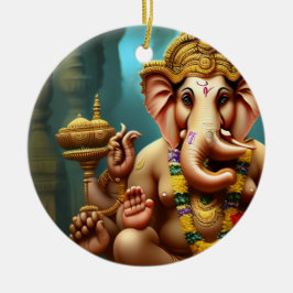 Ganesh tar en Selfie Julgransprydnad Keramik