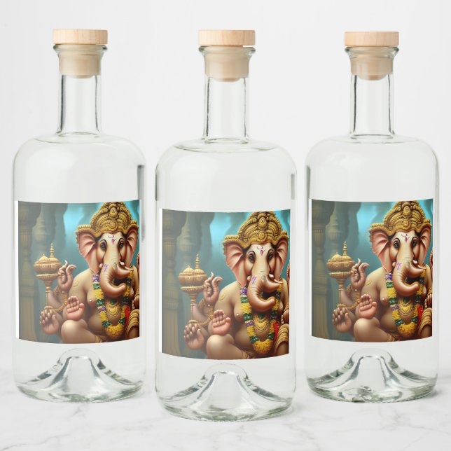 Ganesh tar en Selfie Spritflaskor Etikett (Flaskor)