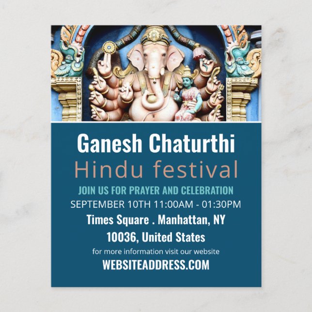 Ganesh the Hindu God, Hindu Event Advertising Flygblad (Framsidan)