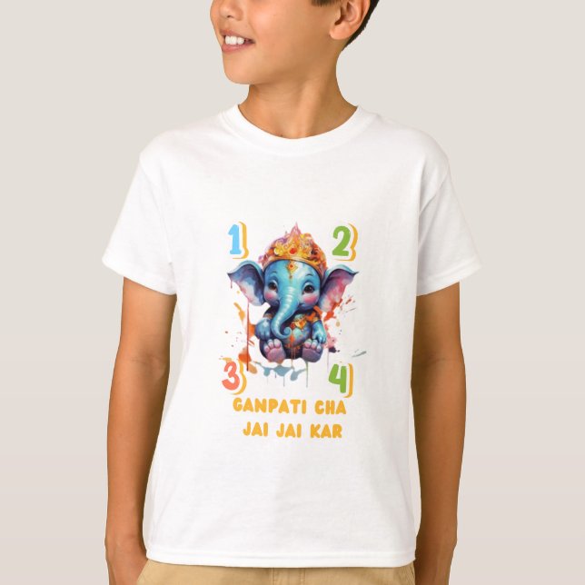 Ganesh Tshirt l Ganesh Festival l Indian Festival T Shirt (Framsida)