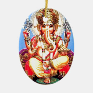 Ganesha (गणेश) indisk elefant julgransprydnad keramik