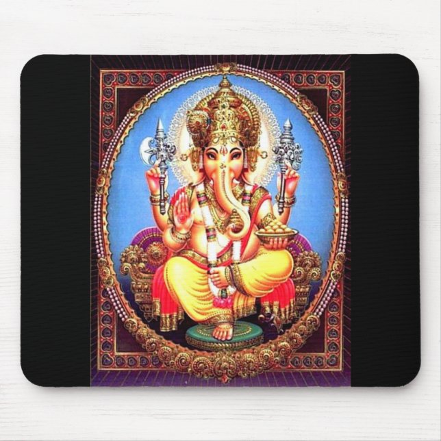 Ganesha (गणेश) indisk elefant musmatta (Framsidan)
