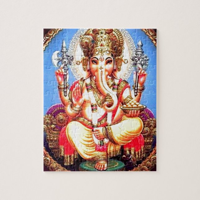 Ganesha (ग णे श) indisk elefant pussel (Vertikal)