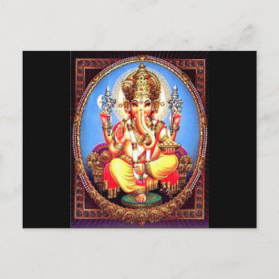 Ganesha (ग णे श) indisk elefant vykort