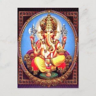 Ganesha (ग णे श) indisk elefant vykort