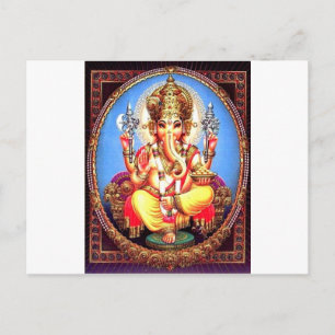 Ganesha (ग णे श) indisk elefant vykort