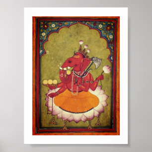 Ganesha är på väg att kasta lotus poster