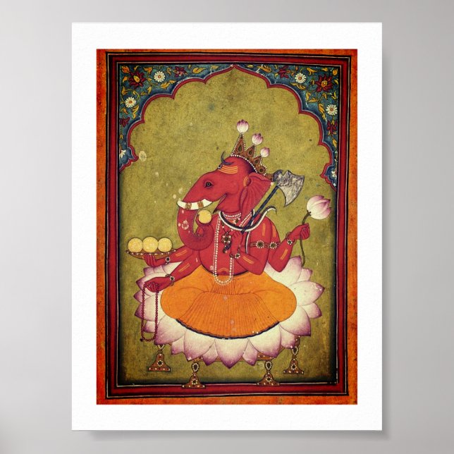 Ganesha är på väg att kasta lotus poster (Framsidan)