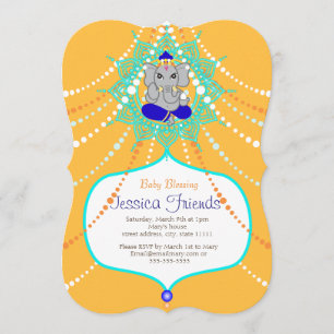 Ganesha baby shower 5" x 7" inbjudankort inbjudningar