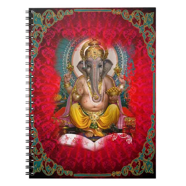Ganesha - bärbar dator, dagbok anteckningsbok med spiral (Framsidan)