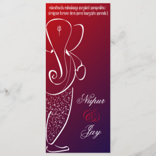 Ganesha bröllopsinbjudan :: Cherry Red Inbjudningar