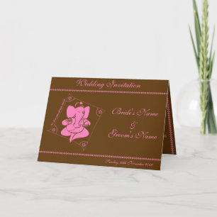 Ganesha bröllopsinbjudan Choklad Rosa Inbjudan