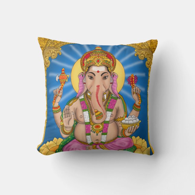 Ganesha Clock Kudde (Framsida)