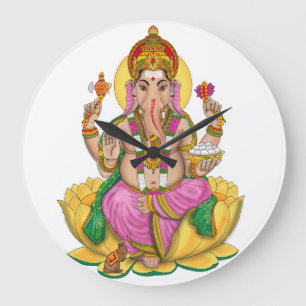 Ganesha Clock Stor Klocka