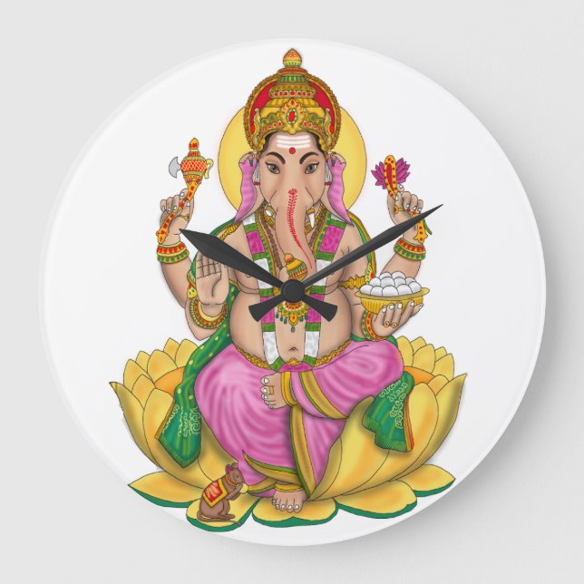 Ganesha Clock Stor Klocka (Framsida)