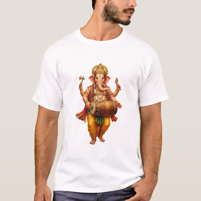 Ganesha dancing while playing the madal t shirt (Framsida)