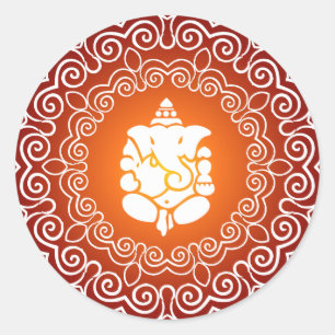 Ganesha dekorativ design runt klistermärke